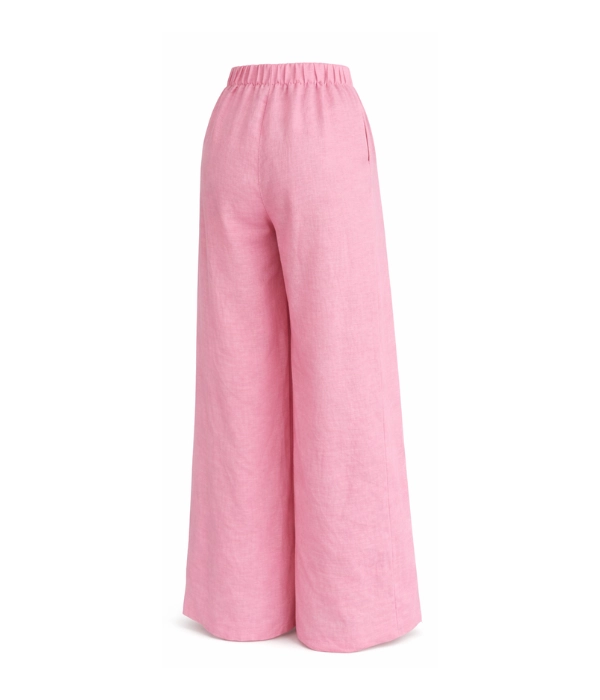Lightweight pink linen Evie pants relaxed fit for daily comfort