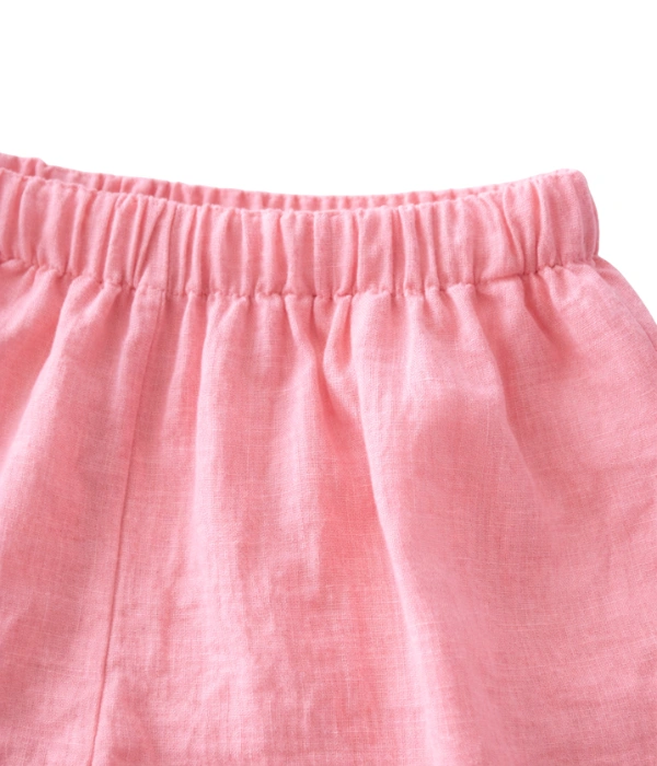 Pink linen pants for women soft breathable