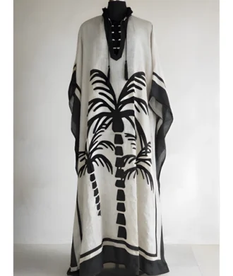 Women’s breathable linen kaftan summer outfit perfect for casual or resort wear