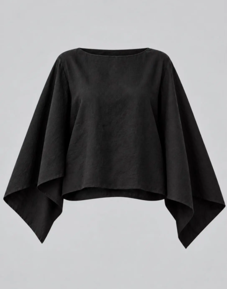 Journey XX Sophia Linen Top in Black Color Ghost Image