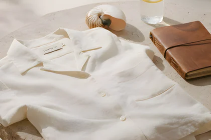 Premium women’s linen shirt breathable minimalist summer top